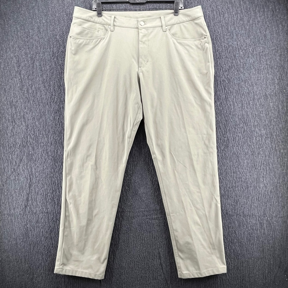 Lululemon ABC Classic Pants Men 38 Sage Green LM5ADES 5 Pocket Trousers‎